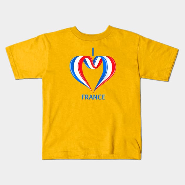 I love FRANCE Kids T-Shirt by Miruna Mares